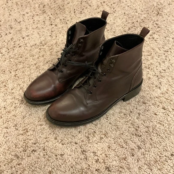 YSL Saint Laurent lace up ankle boot size 39.5 - Picture 2 of 7